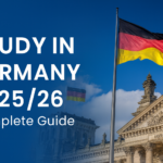 Study in Germany 2025/26 guide for international students with German flag and university building