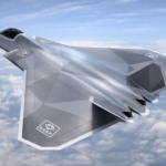 GCAP fighter jet stealth concept flying in the air