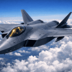 FCAS fighter jet flying in the sky with drones, showcasing Europe’s Future Combat Air System technology