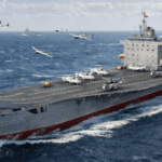 IRIS Shahid Bagheri Iranian drone carrier with helicopters and unmanned aerial systems operating at sea