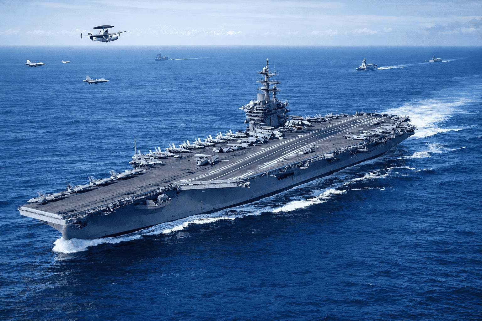 USS Abraham Lincoln (CVN‑72) US Navy aircraft carrier showcasing advanced naval technology with fighter jets
